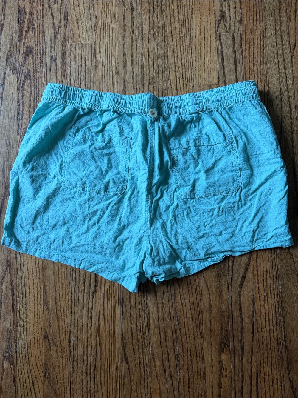 torrid Turquoise Drawstring linen-Style Shorts - Picture 3 of 3